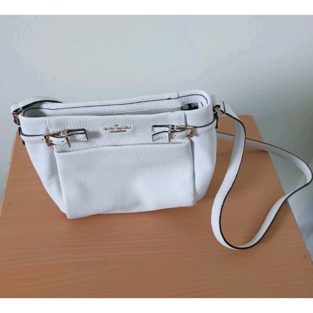 Kate Spade Holden Street Crossbody Bag Pebbled Leather Ivory Satchel